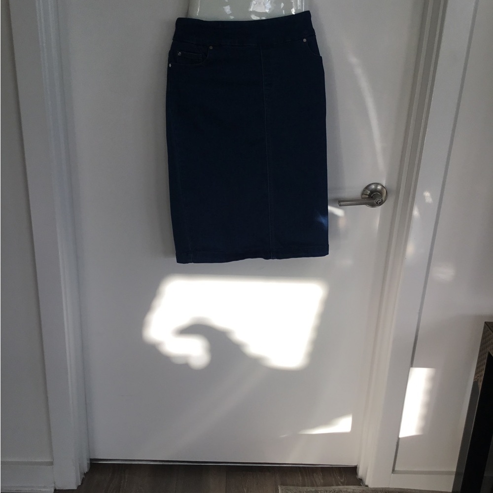 Blue Knee-Length Pencil Skirt for Work